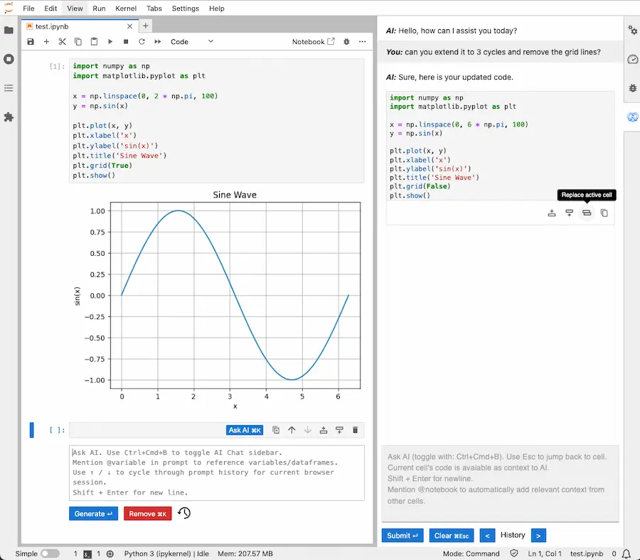 Un fork di Jupyter Notebooks con AI generativa