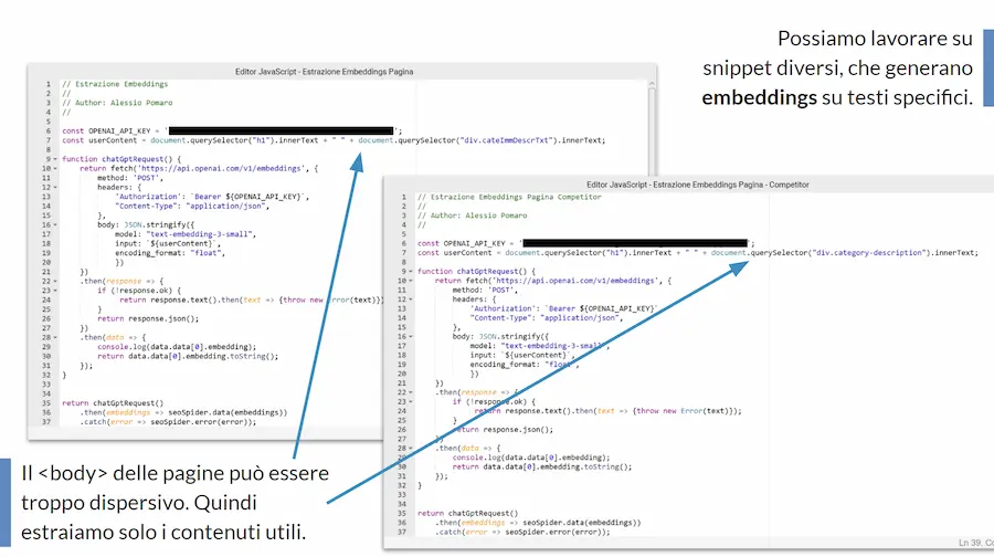 Configurazione di Screaming Frog per l'uso di OpenAI per generare gli embeddings